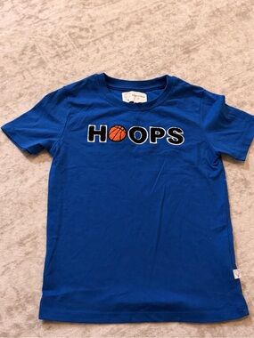 Boys' Blue "Hoops" Graphic Short Sleeve Tee